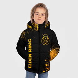 Куртка зимняя для мальчика Elden Ring - gold gradient вертикально, цвет: 3D-черный — фото 2