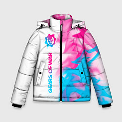 Зимняя куртка для мальчика Gears of War neon gradient style по-вертикали