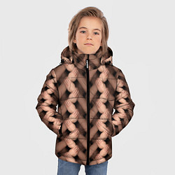 Куртка зимняя для мальчика Плетёнка сцепленных рук, цвет: 3D-красный — фото 2