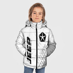 Куртка зимняя для мальчика Jeep speed на светлом фоне со следами шин вертикал, цвет: 3D-черный — фото 2