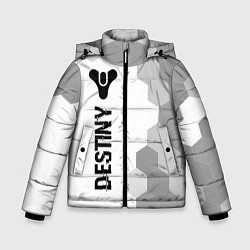 Куртка зимняя для мальчика Destiny glitch на светлом фоне по-вертикали, цвет: 3D-черный