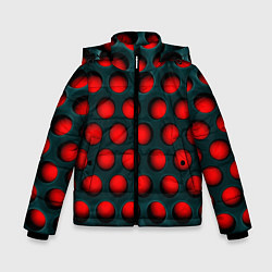 Куртка зимняя для мальчика Перфорация на красном трипофобия, цвет: 3D-черный