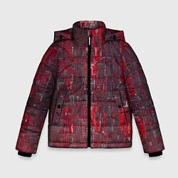 Куртка зимняя для мальчика Красный металл модерн, цвет: 3D-черный
