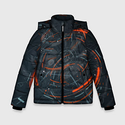 Куртка зимняя для мальчика Часовой механизм киберпанк, цвет: 3D-черный