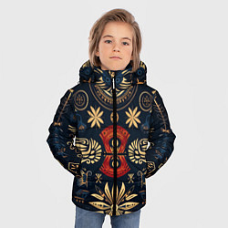 Куртка зимняя для мальчика Узор в славянском стиле, цвет: 3D-светло-серый — фото 2