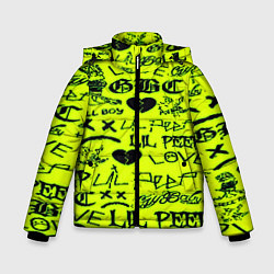 Куртка зимняя для мальчика Lil peep кислотный стиль, цвет: 3D-черный