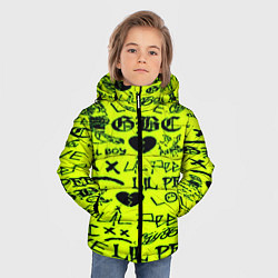 Куртка зимняя для мальчика Lil peep кислотный стиль, цвет: 3D-черный — фото 2