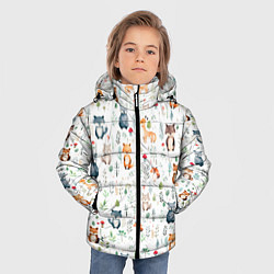 Куртка зимняя для мальчика Акварельные сказочные лесные звери от нейросети -, цвет: 3D-черный — фото 2