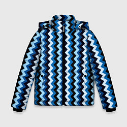 Зимняя куртка для мальчика Ломаные полосы синий