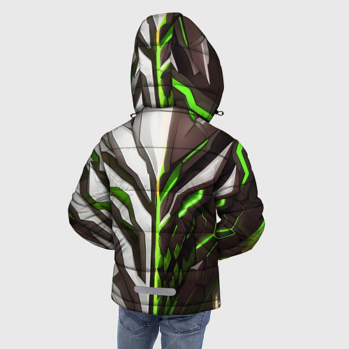 Зимняя куртка для мальчика Броня адская и райская зелёная / 3D-Светло-серый – фото 4