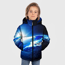 Куртка зимняя для мальчика Восход солнца в космосе, цвет: 3D-черный — фото 2