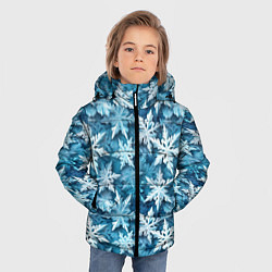 Куртка зимняя для мальчика New Years pattern with snowflakes, цвет: 3D-светло-серый — фото 2