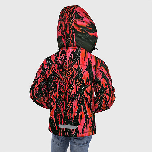 Зимняя куртка для мальчика Демонический доспех красный / 3D-Светло-серый – фото 4