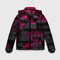 Зимняя куртка для мальчика Фиолетовые и черные камни