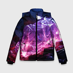 Зимняя куртка для мальчика Стеклянный камень с фиолетовой подсветкой