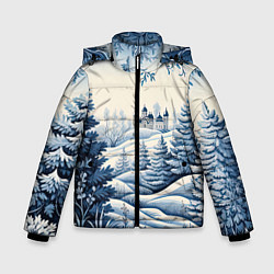 Куртка зимняя для мальчика Зимняя сказка 2024, цвет: 3D-черный