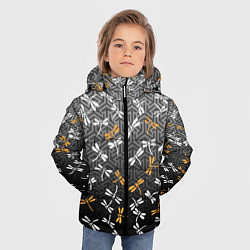 Куртка зимняя для мальчика Стрекозы поверх графики, цвет: 3D-красный — фото 2