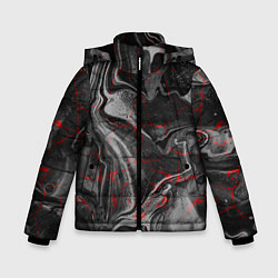 Куртка зимняя для мальчика Брызги краски и вода, цвет: 3D-красный