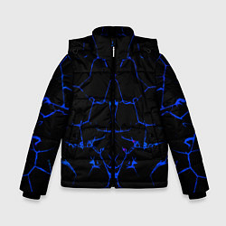Куртка зимняя для мальчика Синие трещины узоры, цвет: 3D-светло-серый