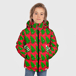Куртка зимняя для мальчика Рождественские ёлки, цвет: 3D-светло-серый — фото 2