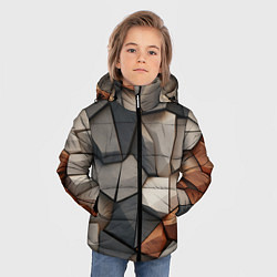 Куртка зимняя для мальчика Серые камни, цвет: 3D-красный — фото 2