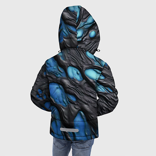 Зимняя куртка для мальчика Синяя текучая субстанция / 3D-Светло-серый – фото 4