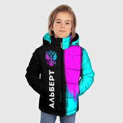 Куртка зимняя для мальчика Альберт и неоновый герб России по-вертикали, цвет: 3D-черный — фото 2