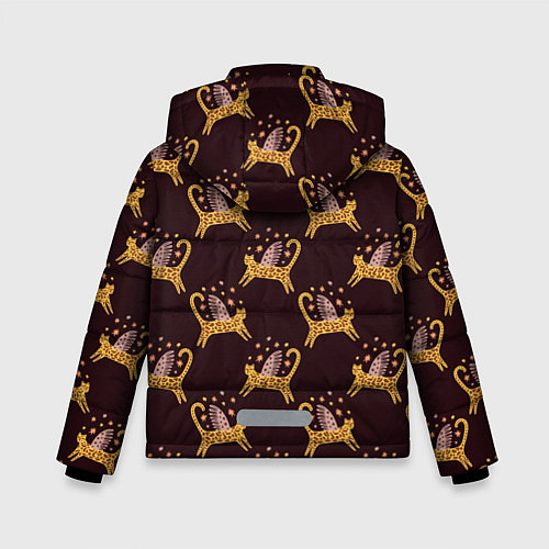 Зимняя куртка для мальчика Крылатый леопардовый кот / 3D-Светло-серый – фото 2