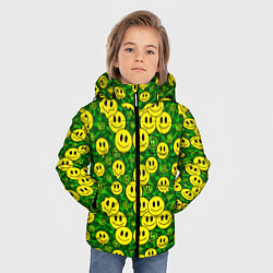 Куртка зимняя для мальчика Камуфляжные смайлики, цвет: 3D-светло-серый — фото 2