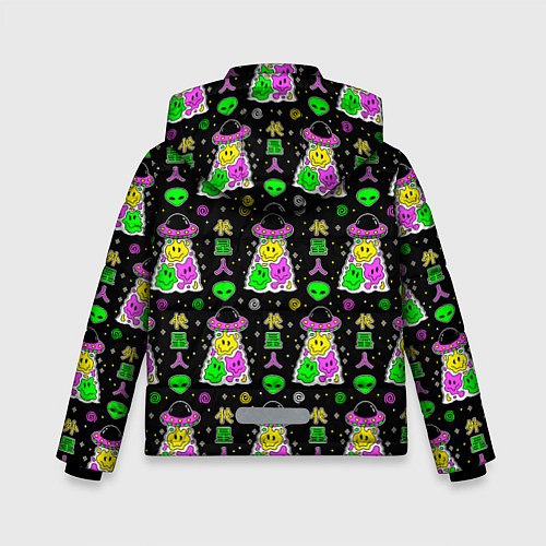 Зимняя куртка для мальчика Цветные инопланетные существа / 3D-Светло-серый – фото 2