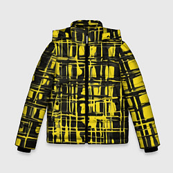 Зимняя куртка для мальчика Смазанная краска чёрная и жёлтая