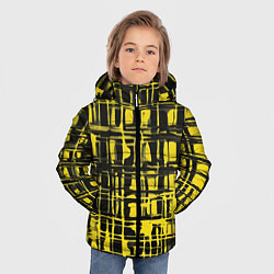 Куртка зимняя для мальчика Смазанная краска чёрная и жёлтая, цвет: 3D-красный — фото 2