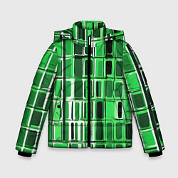Зимняя куртка для мальчика Зелёные прямоугольники