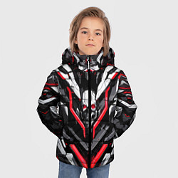Куртка зимняя для мальчика Красный скелетный киберпанк доспех, цвет: 3D-черный — фото 2