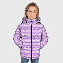 Куртка зимняя для мальчика Геометрический узор с сердцами, цвет: 3D-светло-серый — фото 2