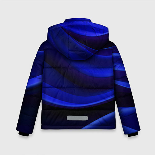 Зимняя куртка для мальчика Темная синяя абстракция / 3D-Красный – фото 2