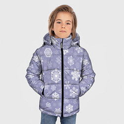 Куртка зимняя для мальчика Снежинки на васильковом, цвет: 3D-красный — фото 2