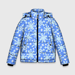 Куртка зимняя для мальчика Мультяшные снежинки, цвет: 3D-светло-серый