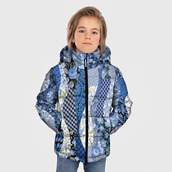 Куртка зимняя для мальчика Лоскутные волны, цвет: 3D-черный — фото 2