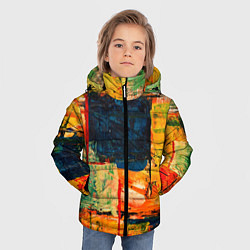 Куртка зимняя для мальчика Арт стиль красками, цвет: 3D-красный — фото 2