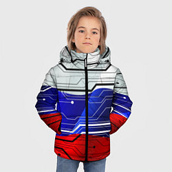 Куртка зимняя для мальчика Символика: русский хакер, цвет: 3D-светло-серый — фото 2