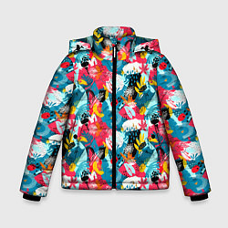 Зимняя куртка для мальчика Тропический цветной узор