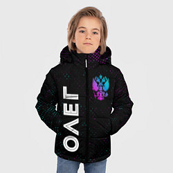 Куртка зимняя для мальчика Олег и неоновый герб России вертикально, цвет: 3D-черный — фото 2