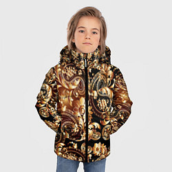 Куртка зимняя для мальчика Пейсли золотые узоры, цвет: 3D-светло-серый — фото 2