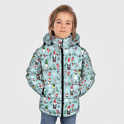 Куртка зимняя для мальчика Новогодние акварельные гномы, цвет: 3D-светло-серый — фото 2