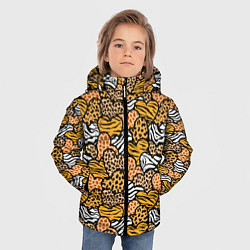 Куртка зимняя для мальчика Африканские сердца, цвет: 3D-черный — фото 2
