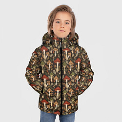 Куртка зимняя для мальчика Лесные грибы и цветы, цвет: 3D-красный — фото 2