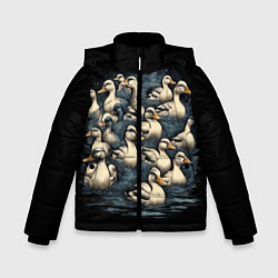 Куртка зимняя для мальчика Утки в пруду, цвет: 3D-черный