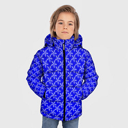 Куртка зимняя для мальчика Паттерн снежинки синий, цвет: 3D-черный — фото 2