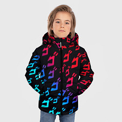 Куртка зимняя для мальчика JoJos Bizarre битво лого неон, цвет: 3D-светло-серый — фото 2